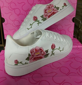 LANEY EMBROIDERED ROSETTE SNEAKERS